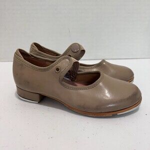 Bloch Childrens Annie Tyette Tap Shoes Tan Size 9.5 M Missing Ribbon